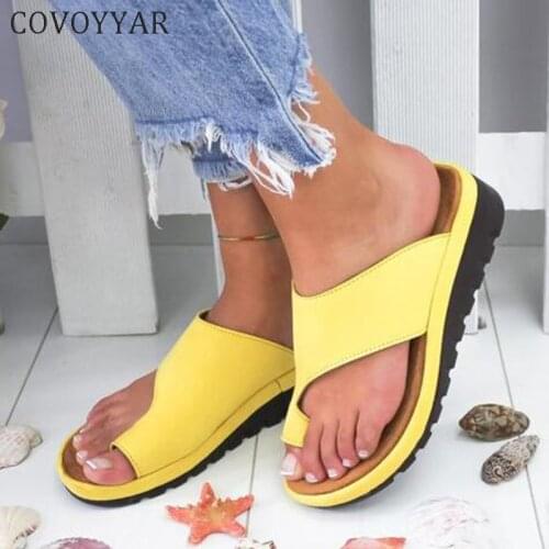 COVOYYAR 2019 Wedge Women Slippers Fashion Summer Thong Beach Woman Sandals Platform Slides Lady Flip Flops Big Size 43 WSL78