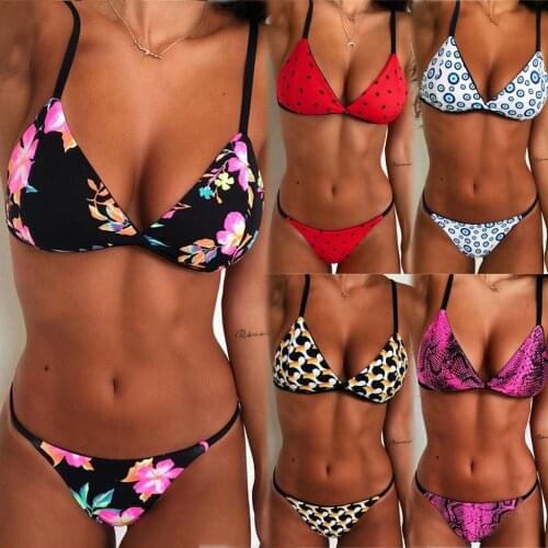 Swimwear women swimsuit bikini 2020 Women Sexy Print Brazilian Bikini High Cut Bikini Set Swimsuit maillot de bain femme