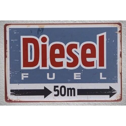 1 pc Diesel Gas station oil Fuel Mechanic gasoline Tin Plate Sign wall man cave Decoration Man cave Art Poster metal vintage