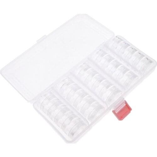 25, Clear, Empty, Small Plastic Pot Jars, Cosmetic Containers, with Case Portable