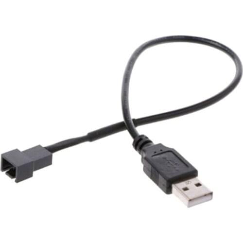 32cm Adapter Cable USB 2.0 A Male To 4-Pin Connector Adapter Cable For 5V Computer PC Fan