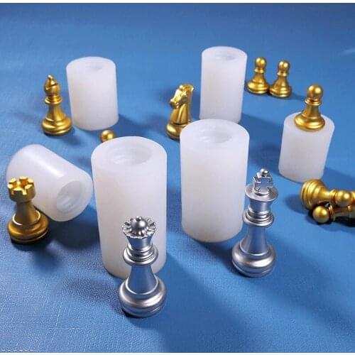 3D International Chess Silicone Mold Resin DIY Checkerboard Candle Mold Baking Utensil Clay Epoxy Resin Pendant Mold Artesanales