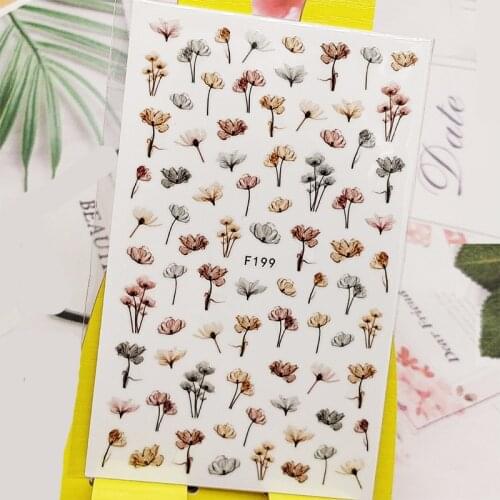 3D Stickers for Nails Fashion Flower Showy Designs Nail Art Decorations Foil Decals Wraps Manicure Accessories Decoraciones