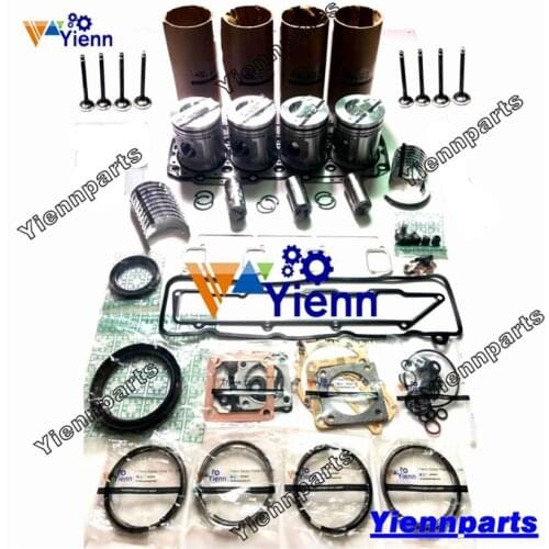 4TNE106T Overhaul Rebuild Kit With Valve Kit For Yanmar Desiel Engine 4TNE106-FW 4TNE106T-TBL 4TNE106-TRP 4TNE106T-NS