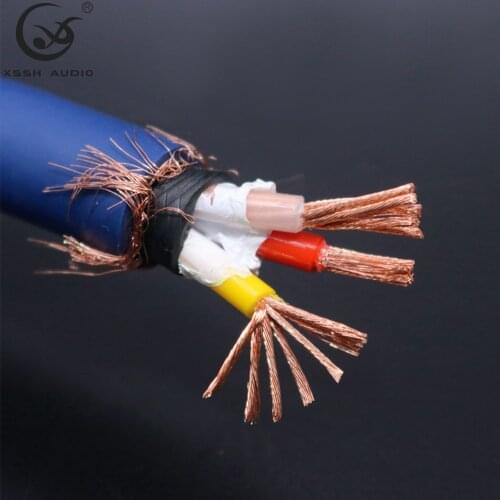 XSSH audio YIVO FP-3TS20 HiFi CD player audio amplifier 15mm 3*3mm OFC pure copper Speaker Cable Power Cables Cord Wire