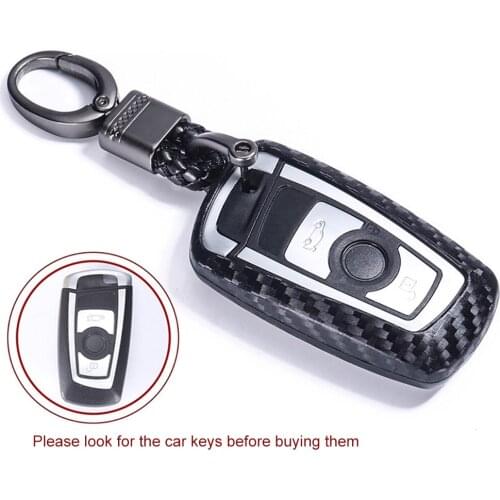 Car Key Case for BMW Protective Silicone Car Key Fob Case Remote Key Cover Carbon Fiber Black for 320li 528 X3 X4 5 3 1 Series