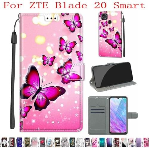 Sunjolly Case for ZTE Blade 20 Smart Wallet Stand Flip PU Leather Phone Case Cover coque capa for ZTE Blade 20 Smart Case Cover