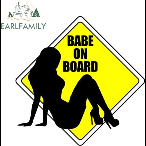 EARLFAMILY 13cm x 13cm For Babe on Board Car Stickers Creative Decal Car Door Protector Windshield Waterproof Decoration