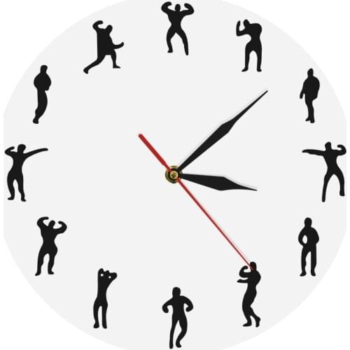 Fitness Centre Prefessional Wall Decor Work Bodybuilders Minimalist Design GYM Wall Clock Out Fitness Bodybuilding Handmade Gift
