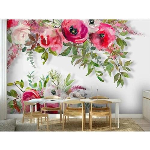 Custom 3d wall mural on the wall wallpaper 3d Modern minimalist pink flower home decor photo wallpaper in the living room