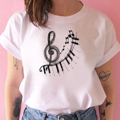 Girls Tops Music Festival T-shirt Printed Harajuku Graphic Hot Selling T Shirts Women Casual White Tops Casual T Shirt