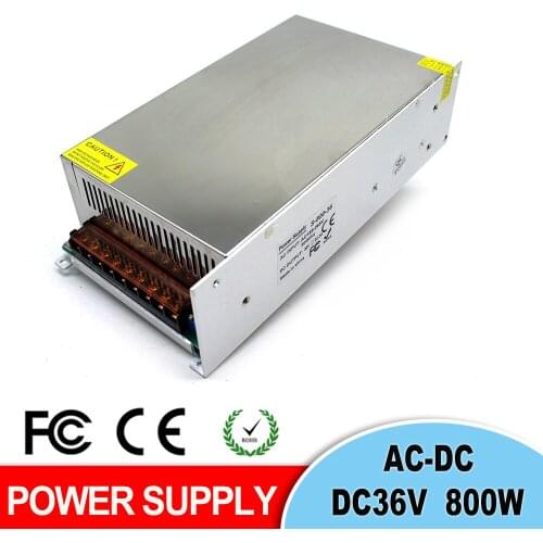 DC 36V Power Supply Switching 22A 800W Driver Transformers 220V 110V AC to DC 36V Power Adapter for CCTV DIY CNC Stepper Motors