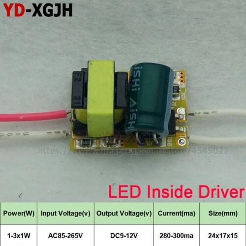 1-3X1W AC220V lamp power supply constant current 300mA IC lighting transformer isolation built-in LED driver input for DIY bulb