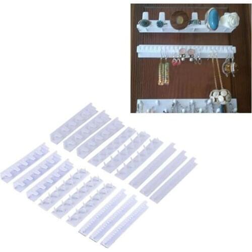 9pcs Adhesive Jewelry Earring Necklace Hanger Holder Organizer Packaging Display Jewelry Rack Sticky Hooks Wall Mount