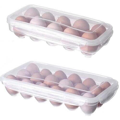 Egg Storage Box With Lid Kitchen Refrigerator Egg Box Egg Drop Rack Egg Storage Box Fridge Egg Organizer 10 18 Grid Egg Tray