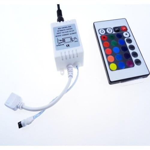 Rgb controller DC12V-24V 6A 24Key IR remote control for 5050 3528 led strip light RGB controller with DC wire 1PCS/LOT