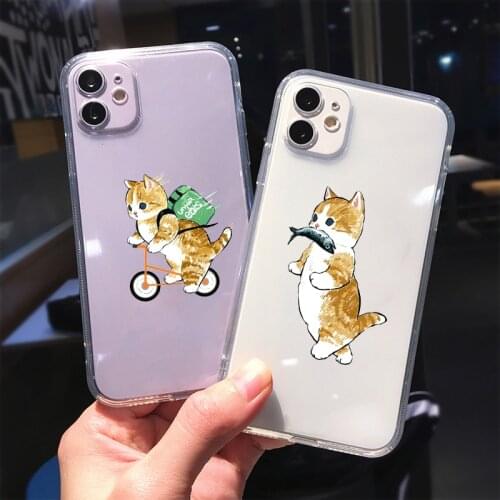 Cute Japanese Cartoon Lucky Cat Phone Case for IPhone 12 11 Pro Max Xr X Xs Max 7 8 Puls SE 2020 Cases Soft Clear Cover Fubdas