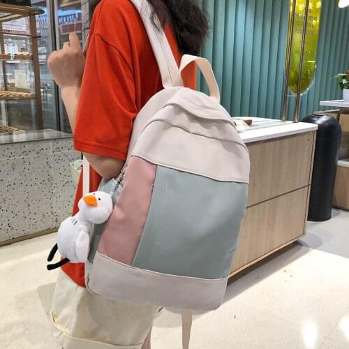 Lovely Women book backpack Kawaii junior high school college student school bag Teenage Girls Travel bags Patchwork bag Mochilas