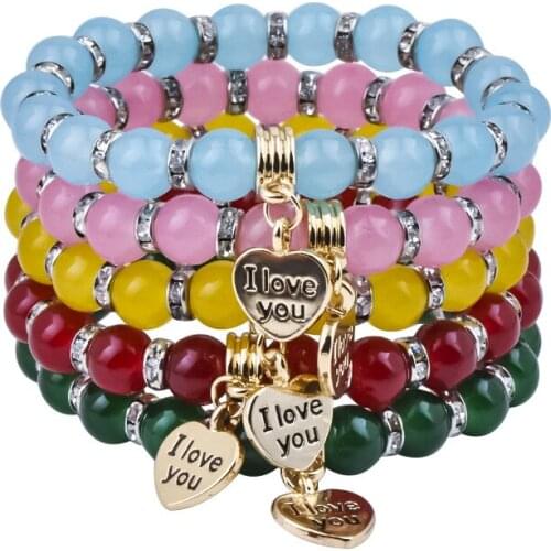 Fashion Boho Bracelets and Bangles Womens Stone Beaded Bracelet Set with Colorful Precious Stones Long Wrap Bracelets for Women