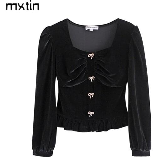 Mxtin Black Blouses
