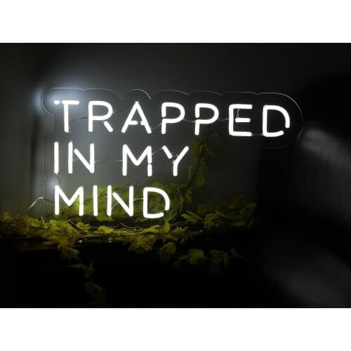 Custom Neon LED Light Signs TRAPPED IN MY MIND For Nightclub Game Room Wall Decor Wedding Birthday Party Restaurant Decoration