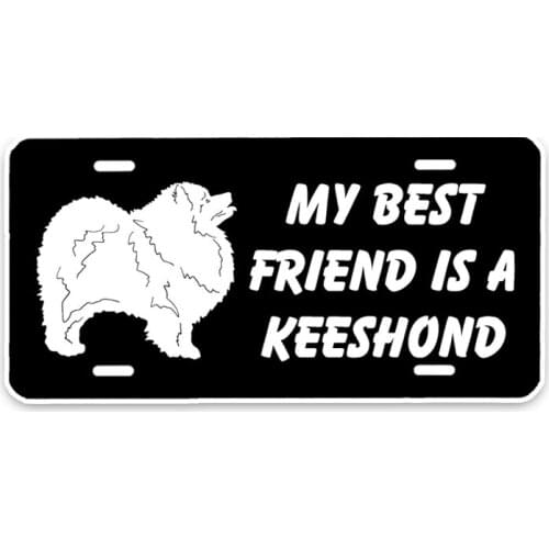 New Personality My Best Friend Is A Keeshond Dog Car Stickers Motorcycle Decals Scratches Waterproof PVC 15cm *7cm