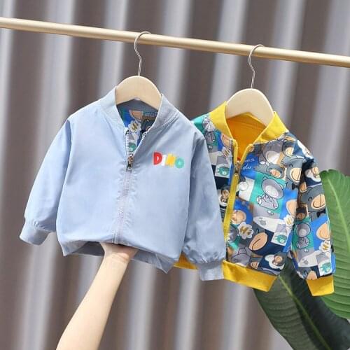 2021 New Spring Autumn Double Faced Baby Clothes Boys Girls Cotton Cartoon Coats Causal Jacket Infant Kids Top Outwear 0-5 Years