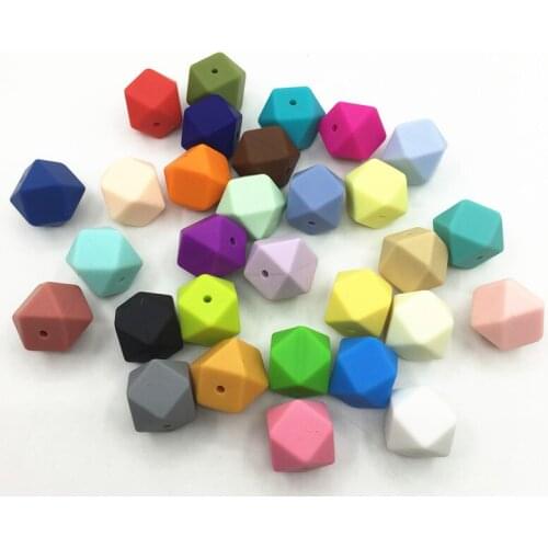 NEW 23.2mm Large Hexagon Loose Silicone Bead for Teething Necklace Silicone Teething Beads For Baby Teether BPA Safe Loose Beads
