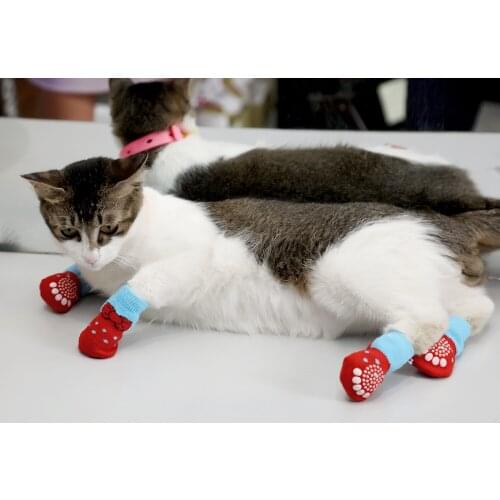 Pet Dog Puppy Cat Shoes Slippers Non-Slip Socks Pet Cute Indoor for Small Dogs Cats Snow Boots christmas Socks cute fashion Hot