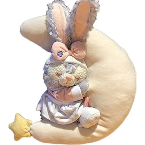 40cm Disney Moon Star Dew Pillow Home Warm Sleeping Rabbit Doll Plush Toys Lunch Break Cushion Cute Baby Girl Birthday Gift