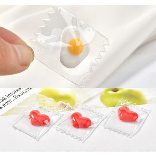 Handmade geometric hearts shape Candy bag decoration resin charms diy jewelry earrings for women pendants accessory