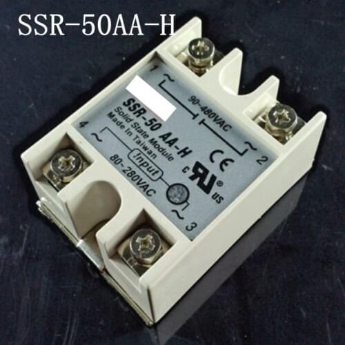 SSR-50AA-H 50A 80-280VAC TO 90-480VAC SSR Relay Solid State Module SSR 10AA H Resistance Regulator