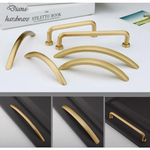 Luxury Solid Bold Brass Handle Kitchen Cabinet Knobs and Handles Cupboard Wardrobe Drawer Pulls Decor Furniture Hardware