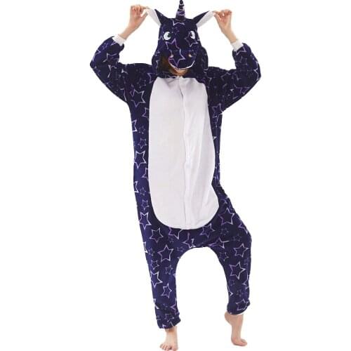 Anime Unicorn Onesies Adults Men Women Stitch Tiger Sleepwear Pajamas Soft Fancy Unicornio Nightwear Onepiece Costumes