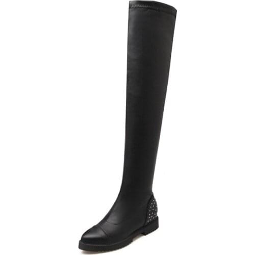 Big Size 9 10 11 12 thigh high boots knee high boots over the knee boots women ladies boots Sleeve willow decoration