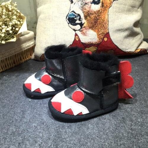 Dolakids Sheepskin Warm Kids Snow Boots New Toddler Winter Boys Shoes Non-slip Sole Girls Baby Lovely Boots 1-2-3 years old