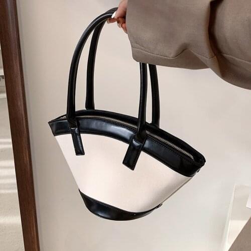 FANTASY PU Scalloped Bucket Basket Bag For Women 2021 Spring New Retro Handbag Luxury Fashion Designer Shoulder Bag Good Quality