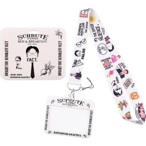 1pcs ZF3014 TV Show The Office Fashion Card Holder ID Holder Bus Card Holder Staff Card Lanyard For Key Phone DIY Hang Rope