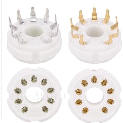 10PCS Big 9Pin Valve Tube Socket GZC9-Y-2 For PL504 EL519 6P12P 5BC3 Vacuum Tube Amplifier For PCB Board