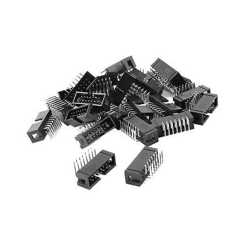100Pcs DC3-14PL 2x7 Pins 2.54mm Pitch Right Angle Connector Pin IDC Box Headers