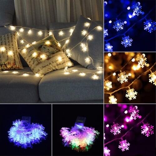 2019 Newest 2.5m LED Snowflakes String Light Ornament Garland Hanging Party Wedding Decoration