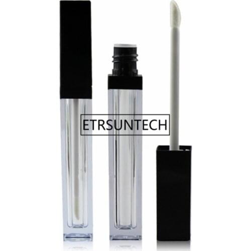 5ML Lip gloss tube empty Lip gloss container makeup lip oil container Square plastic tubes Shiny Black cap F20171023