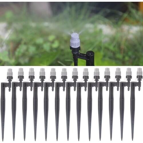 5Pcs Gray Black Square headAtomizing Nozzle Irrigation Sprinkler Nozzle Support Spike Watering Sprinklers Stakes Water Connector