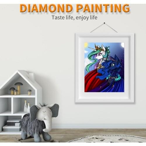 5D DIY Diamond Painting Lovely Pink Horse Pony Embroidery Full Cross Stitch Mosaic Rhinestone Home Decor Handmade Gifts