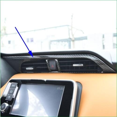 Car styling Inner Center Console ABS Matte Carbon Paint Air Conditioning Outlet Vent Cover Trim For Nissan Kicks 2016 2017 2018