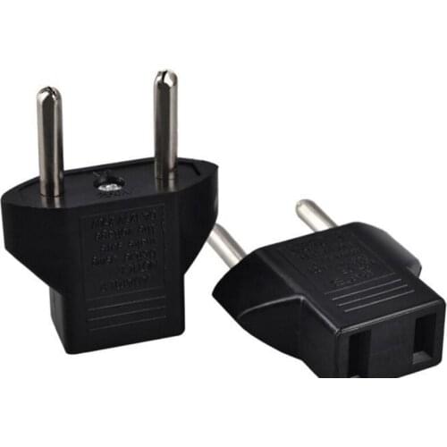 Free Shipping US to EU EU TO US Power Plug Converter Adapter Adaptor USA to European Black Plastic Travel Converter