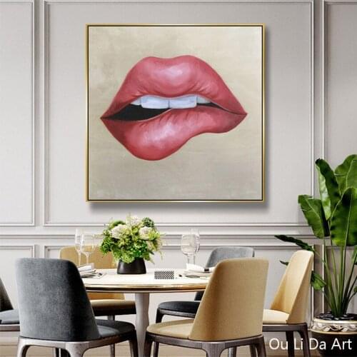 No frame modern sexy lips canvas printings oil painting printed on canvas modern home wall art decoration pictures