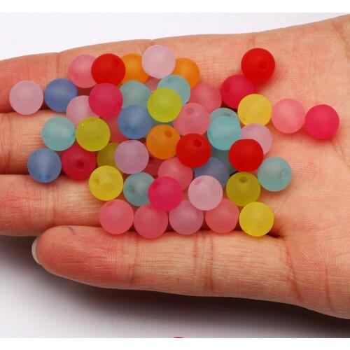 Mixed Matte Acrylic Beads 6-12mm Loose Round Balls Spacer Beads For Jewelry Making Diy Necklace Bracelet Handmade Accessories