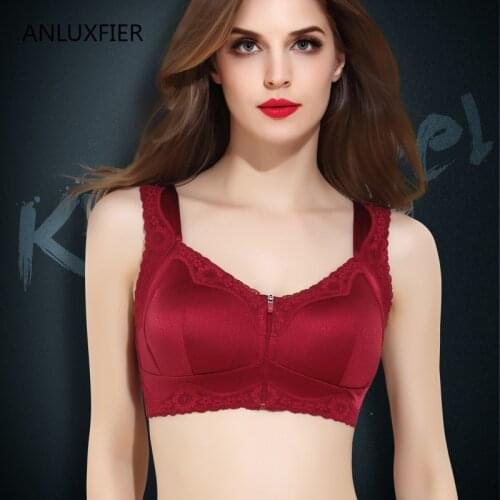 H9651 Full Cup Bra Underwear Mastectomy Surgical Resection Without Steel Ring Comfortable Bras Front Zipper Breathable Lace Bra