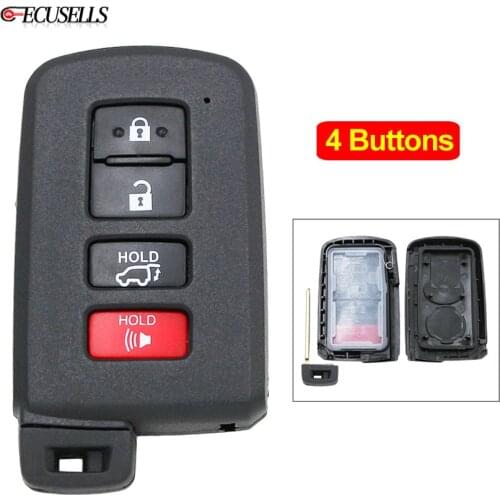 3+1/4 Button Remote Smart Car Key Shell Case Housing for FCC ID: HYQ14FBA,1551A-14FBA for Toyota Avalon Camry RAV4 Highlander